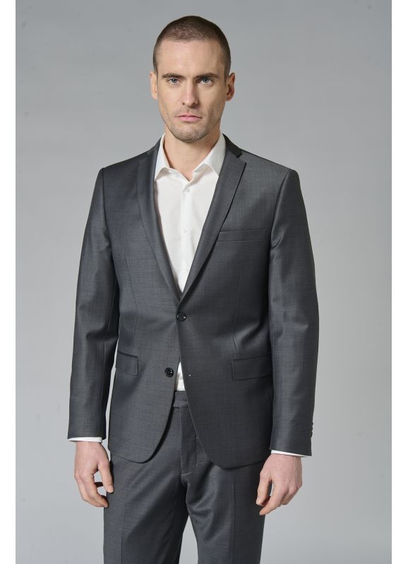 Bi stretch washable suit blazer in two-tone fil-à-fil