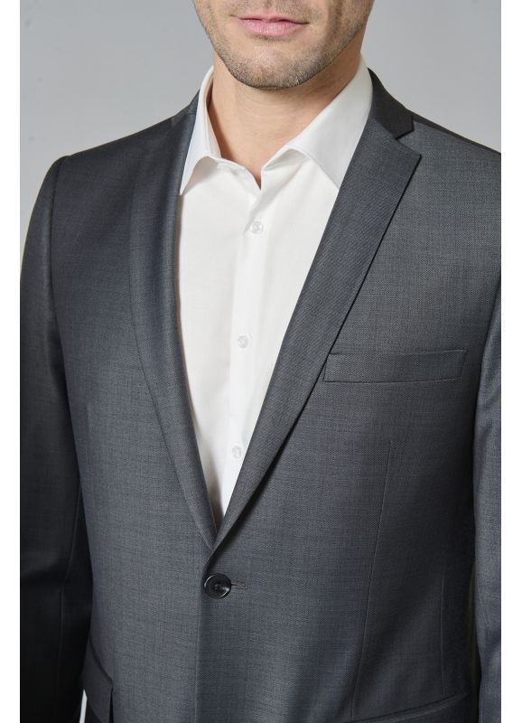 Bi stretch washable suit blazer in two-tone fil-à-fil