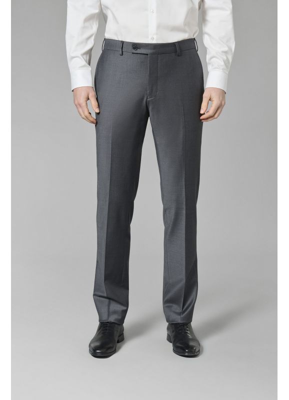 Washable bi-stretch suit pants in mixed wool fil-à-fil