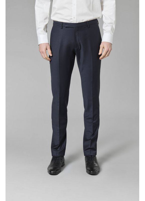 Bi-stretch mixed wool fitted suit pants