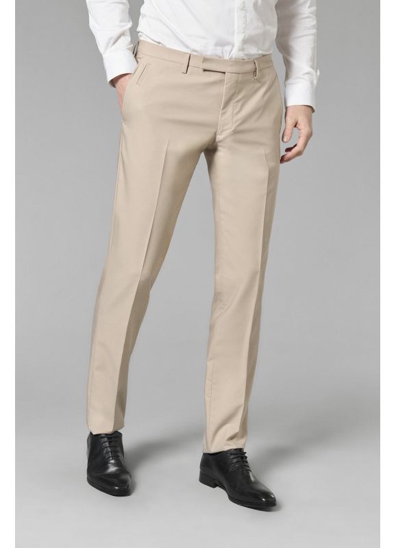 Fitted formal trousers in stretch technical twill