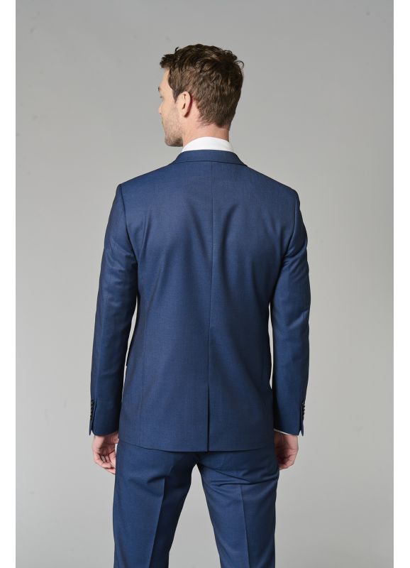 Stretch fitted suit jacket in subtle diamond micro-design