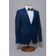 Stretch fitted suit jacket in subtle diamond micro-design