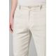 Casual trousers in stretch two-tone cotton-linen Panama