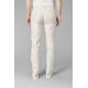 Casual trousers in stretch two-tone cotton-linen Panama