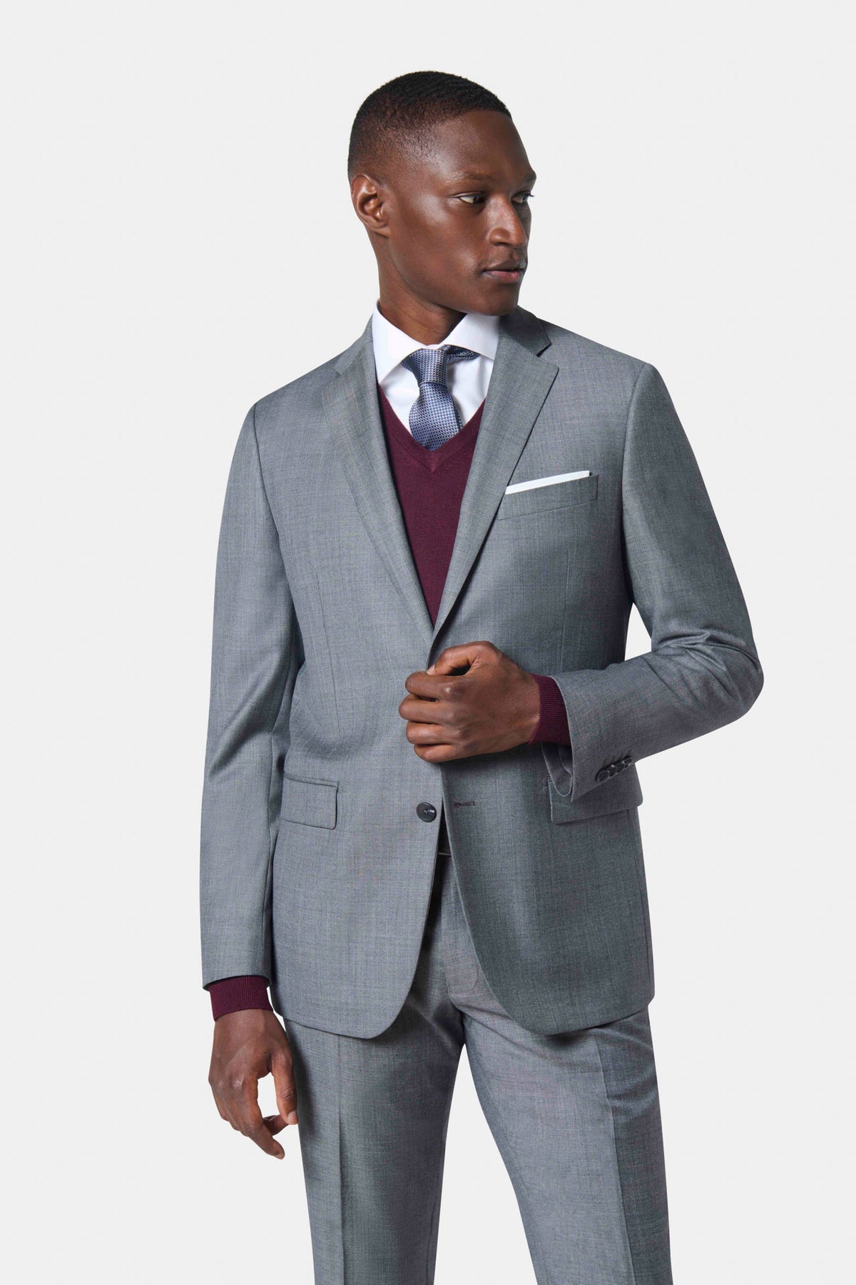 Veste de costume coupe classique en laine mérinos Super 110's Barberis — vue de face
