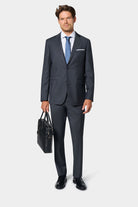 Veste de costume classique sergé de laine vierge Barberis Super 110's — vue de détail
