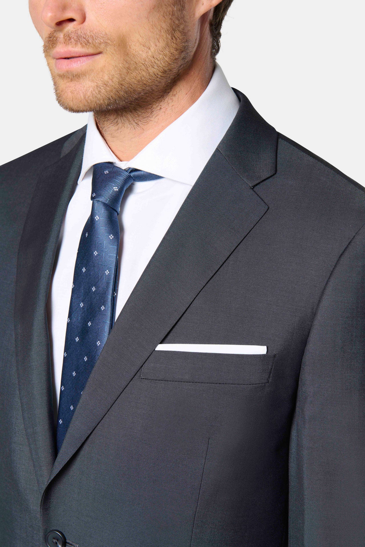 Veste de costume classique sergé de laine vierge Barberis Super 110's — vue de dos