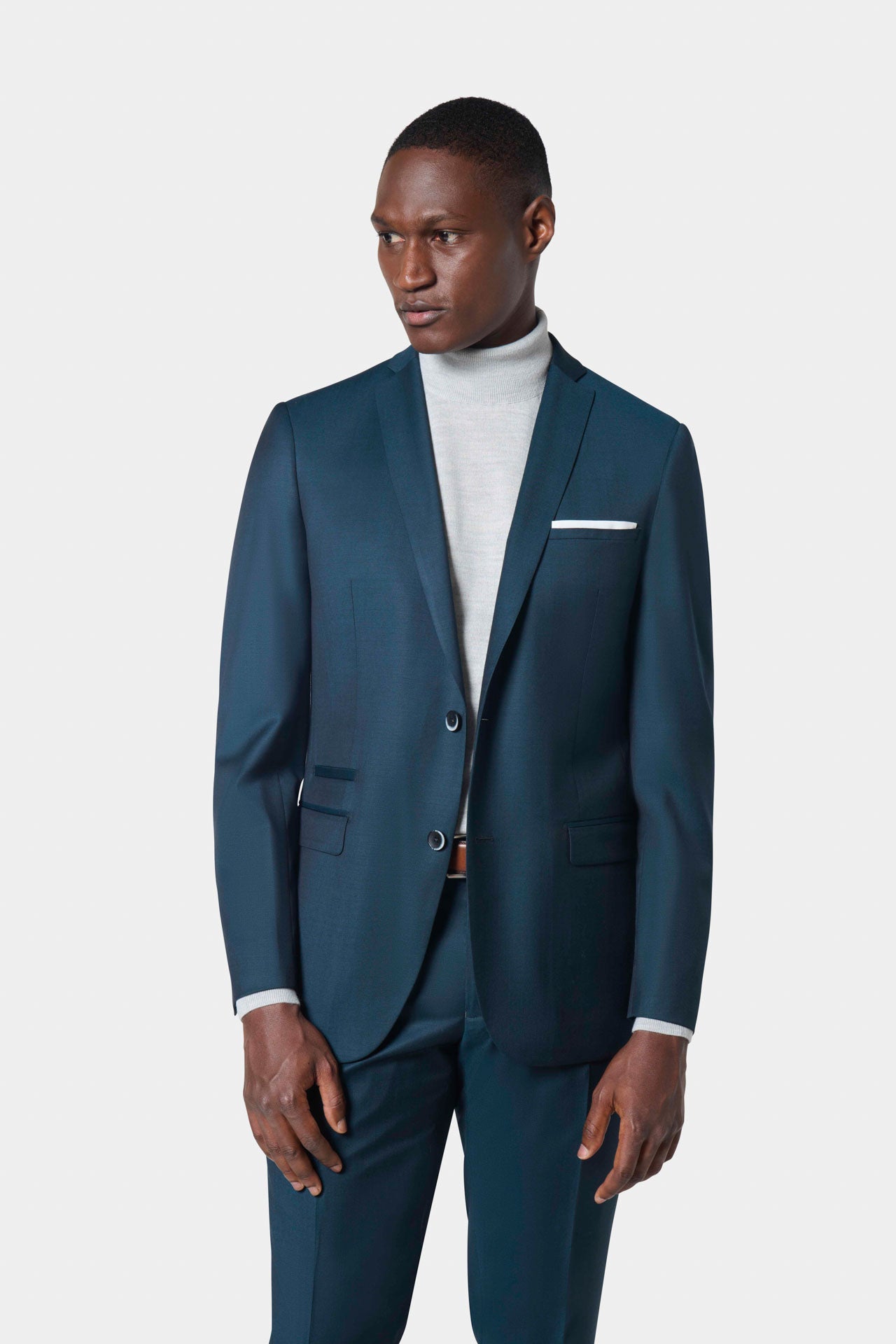 Veste de costume en pure laine vierge verte Jerem Paris