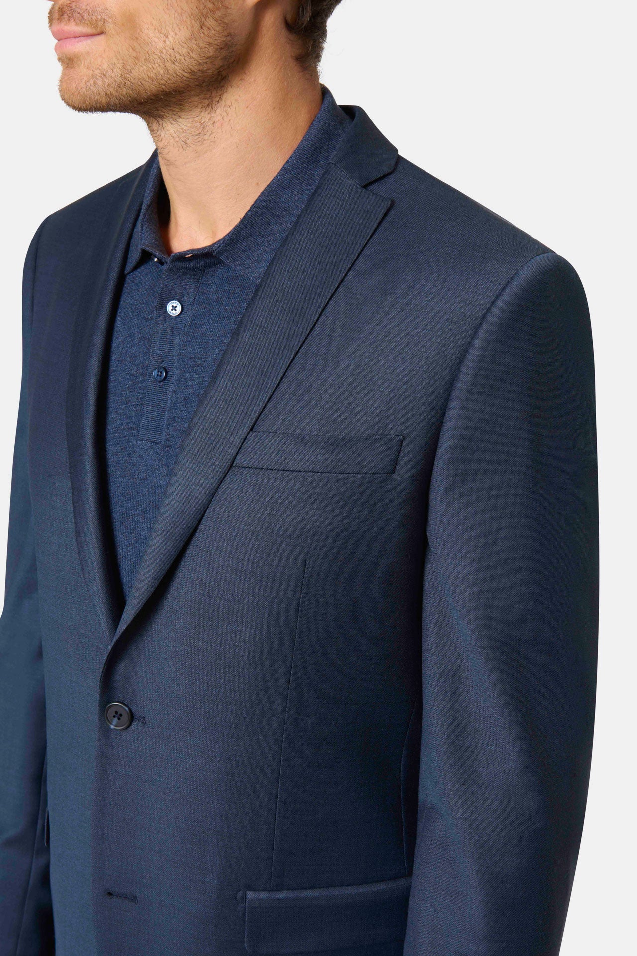 Camisa de lunares de tejido elástico que no se arruga Ajuste slim