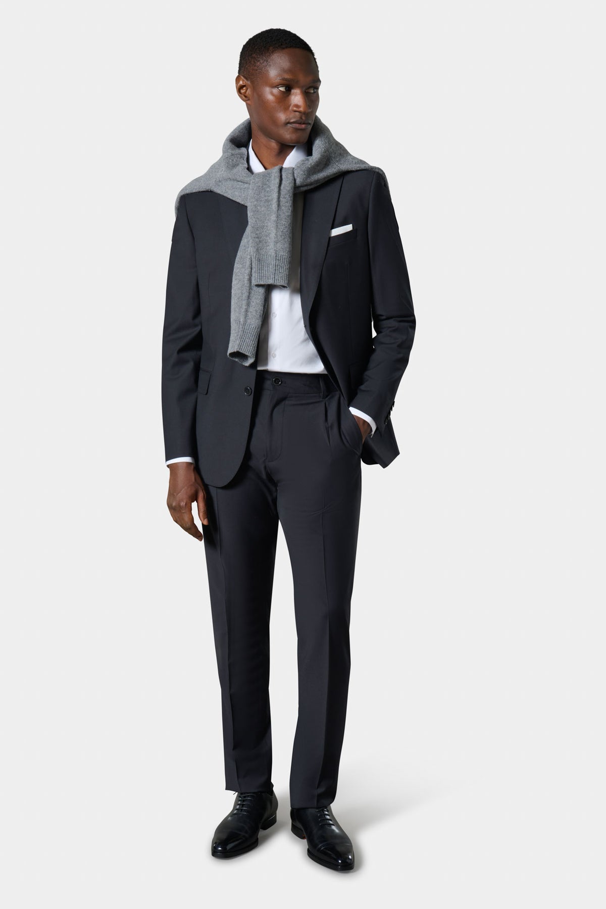 Veste de costume ajustée en laine vierge mélangée