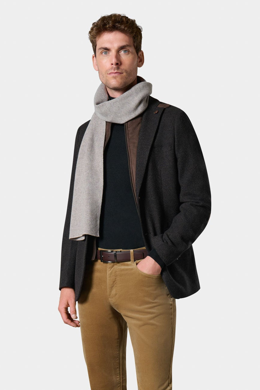 Veste en tweed de laine à plastron amovible