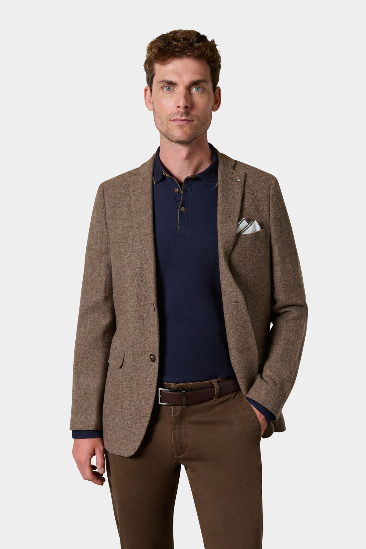 Blazer semi-ajusté en tweed de pure laine