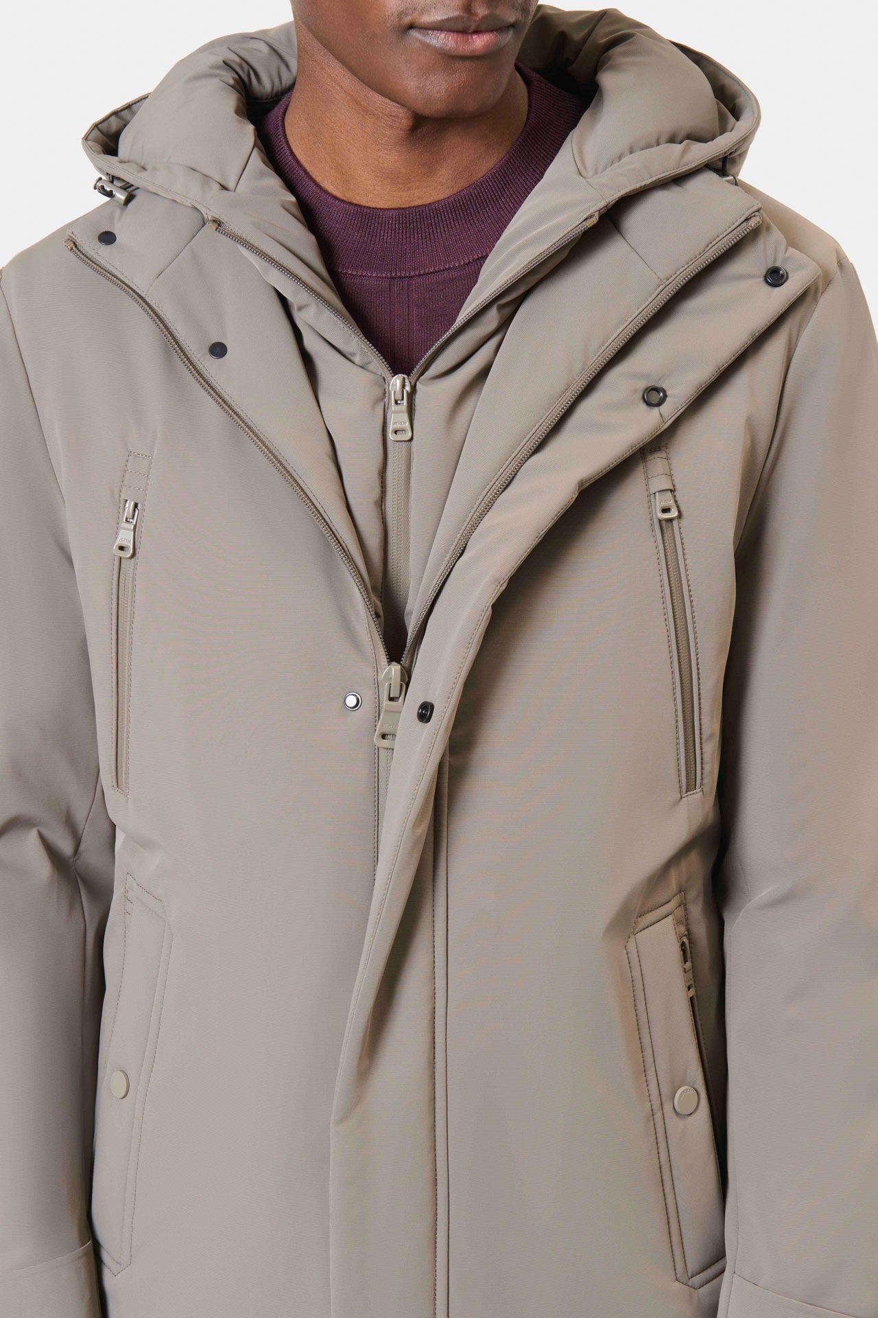 Parka déperlante à capuche amovible Jerem Paris, vue de dos
