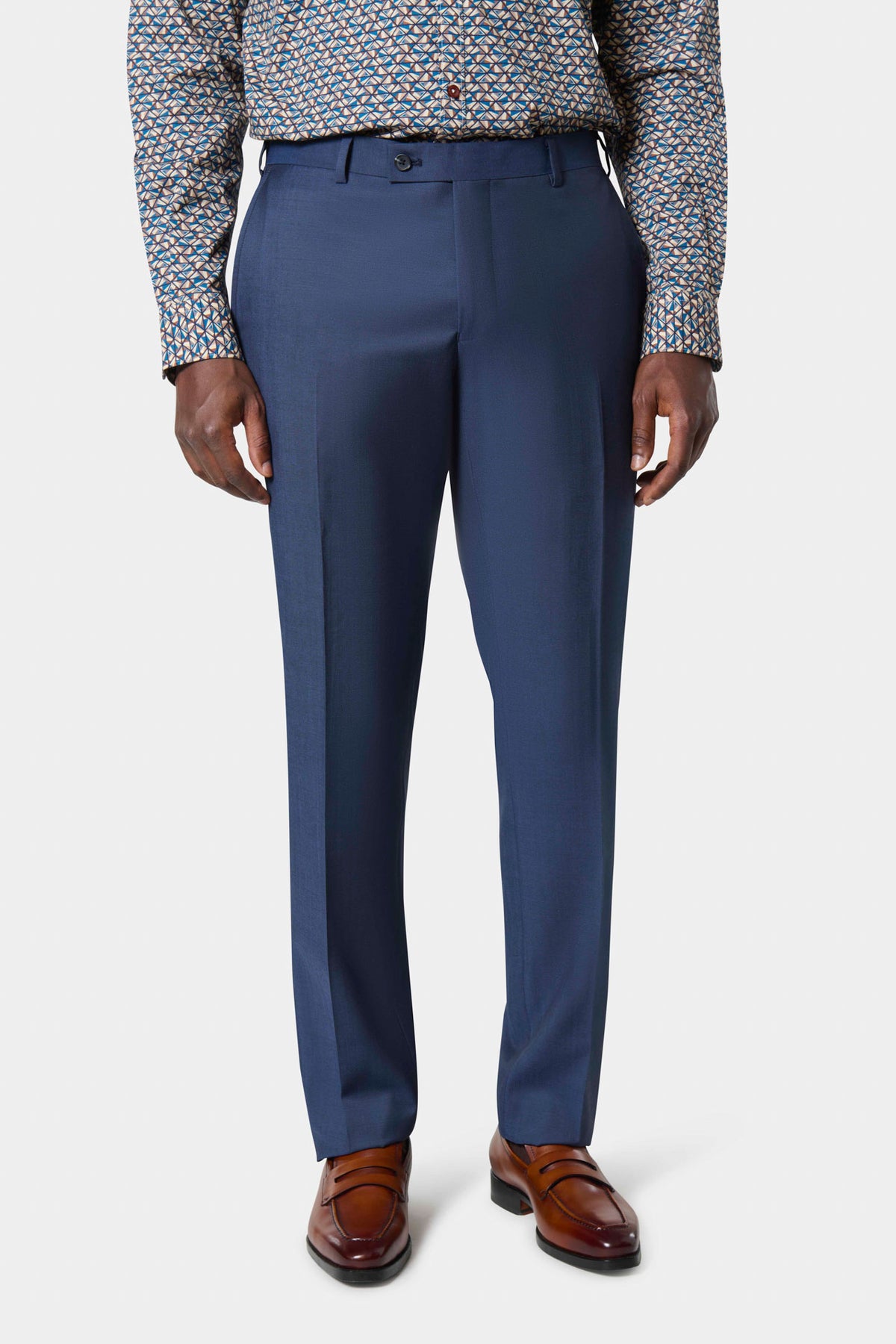 Pantalon de costume classique sergé de laine vierge barberis super 110's — porté