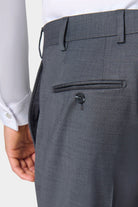 Pantalon de costume lavable en laine vierge stretch — vue de face