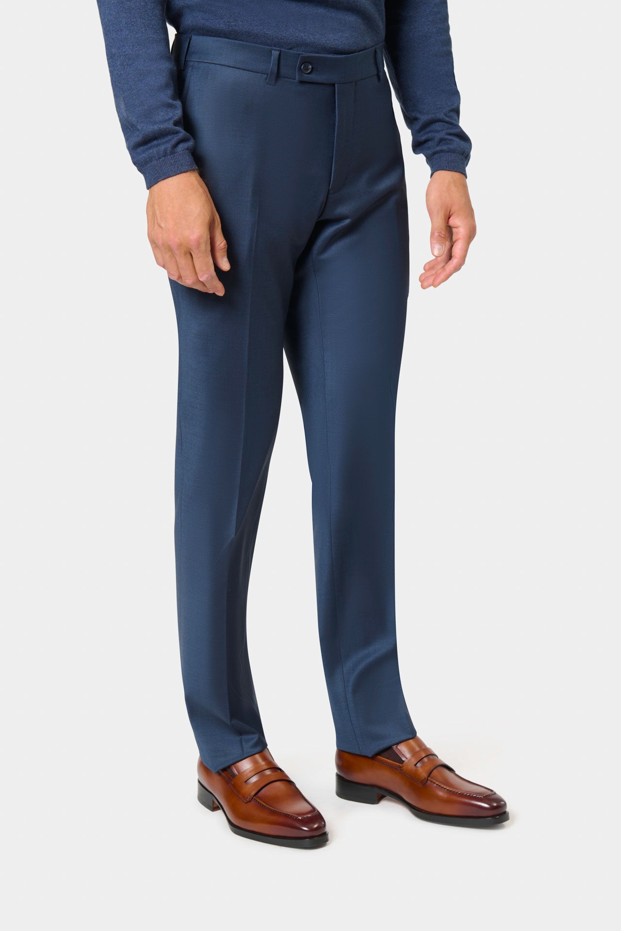 Camisa de lunares de tejido elástico que no se arruga Ajuste slim