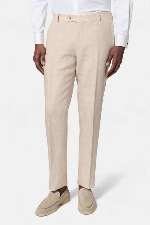 Jerem pure linen mélange suit trousers, half-lined, tailored waistband, slant pockets