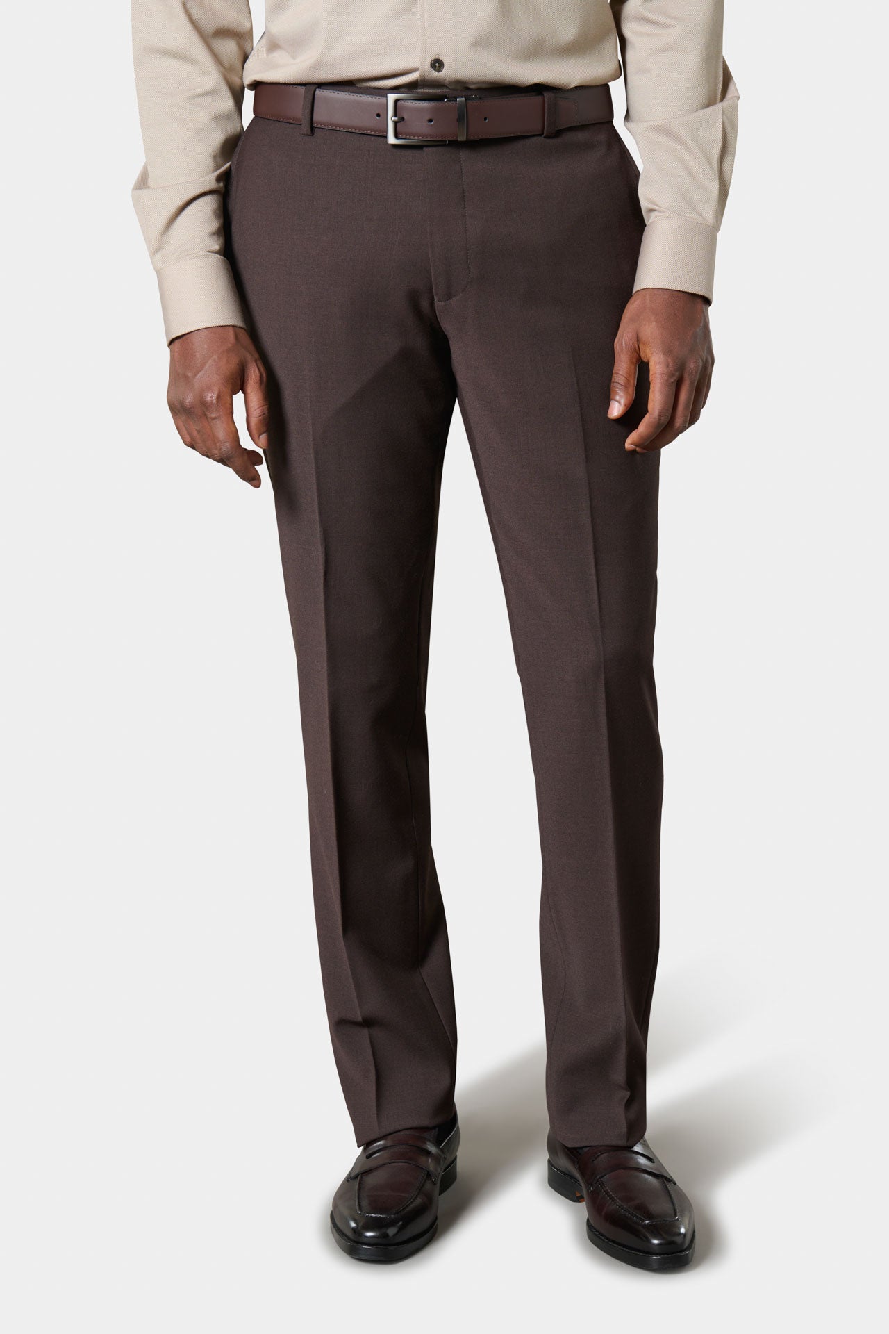 Veste de costume lavable en laine vierge marron