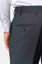 Pantalon de costume classique sergé de laine vierge barberis super 110's — col et finitions