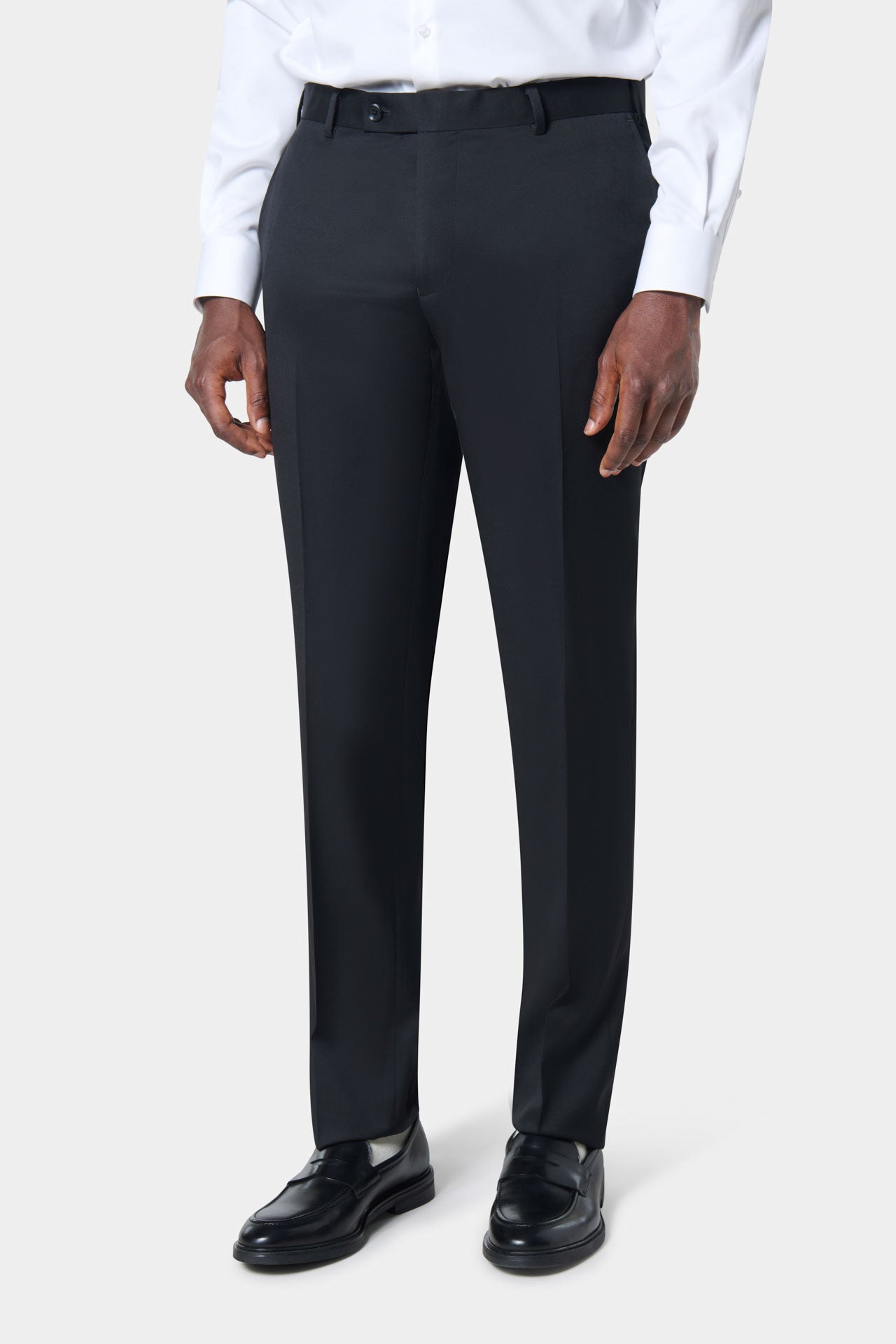 Pantalon de costume classique sergé de laine vierge barberis super 110's — détail de la matière