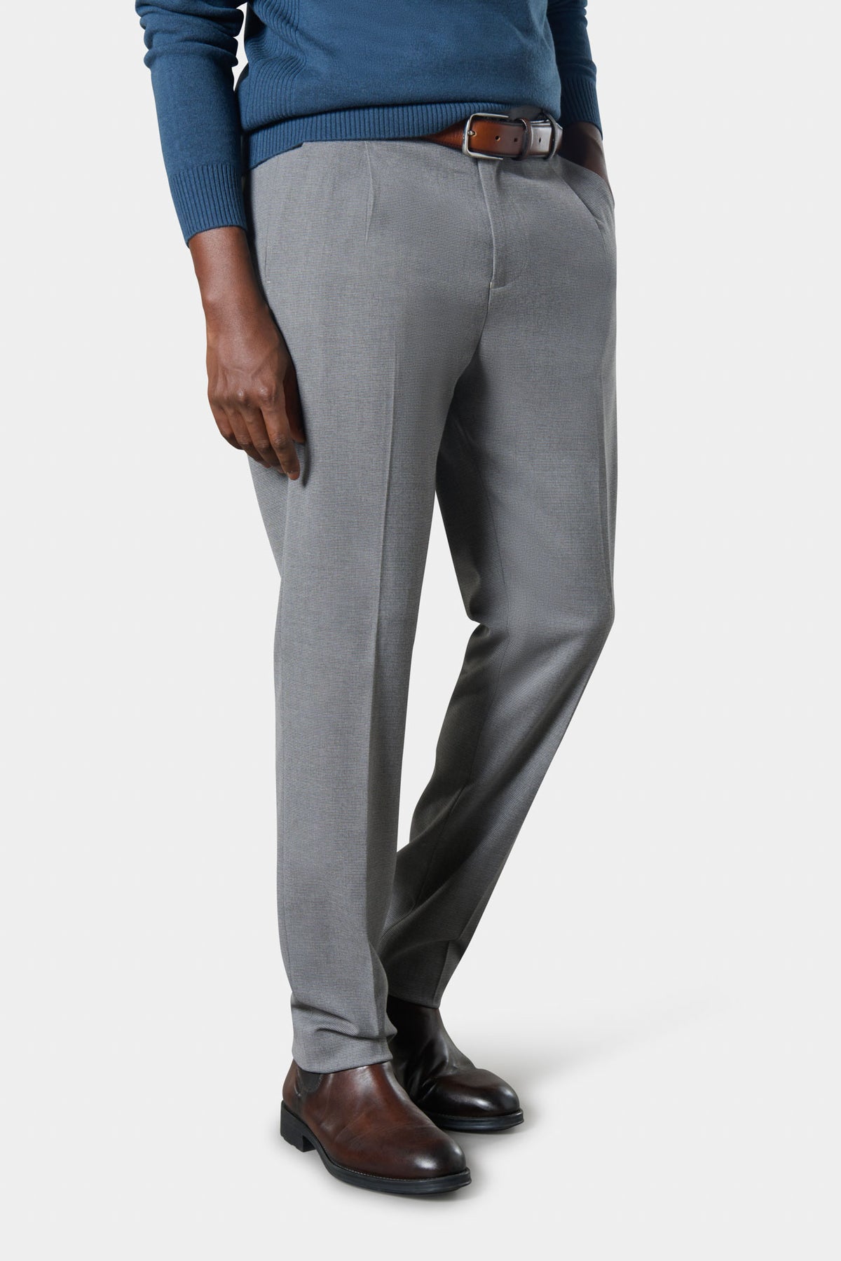 Pantalon de costume à pinces bicolore