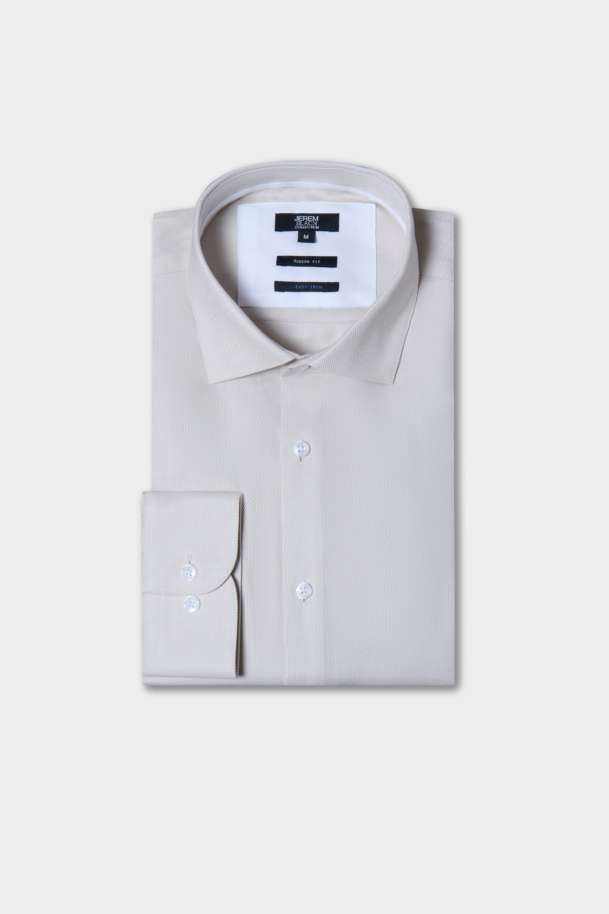Chemise droite en coton texturé repassage facile