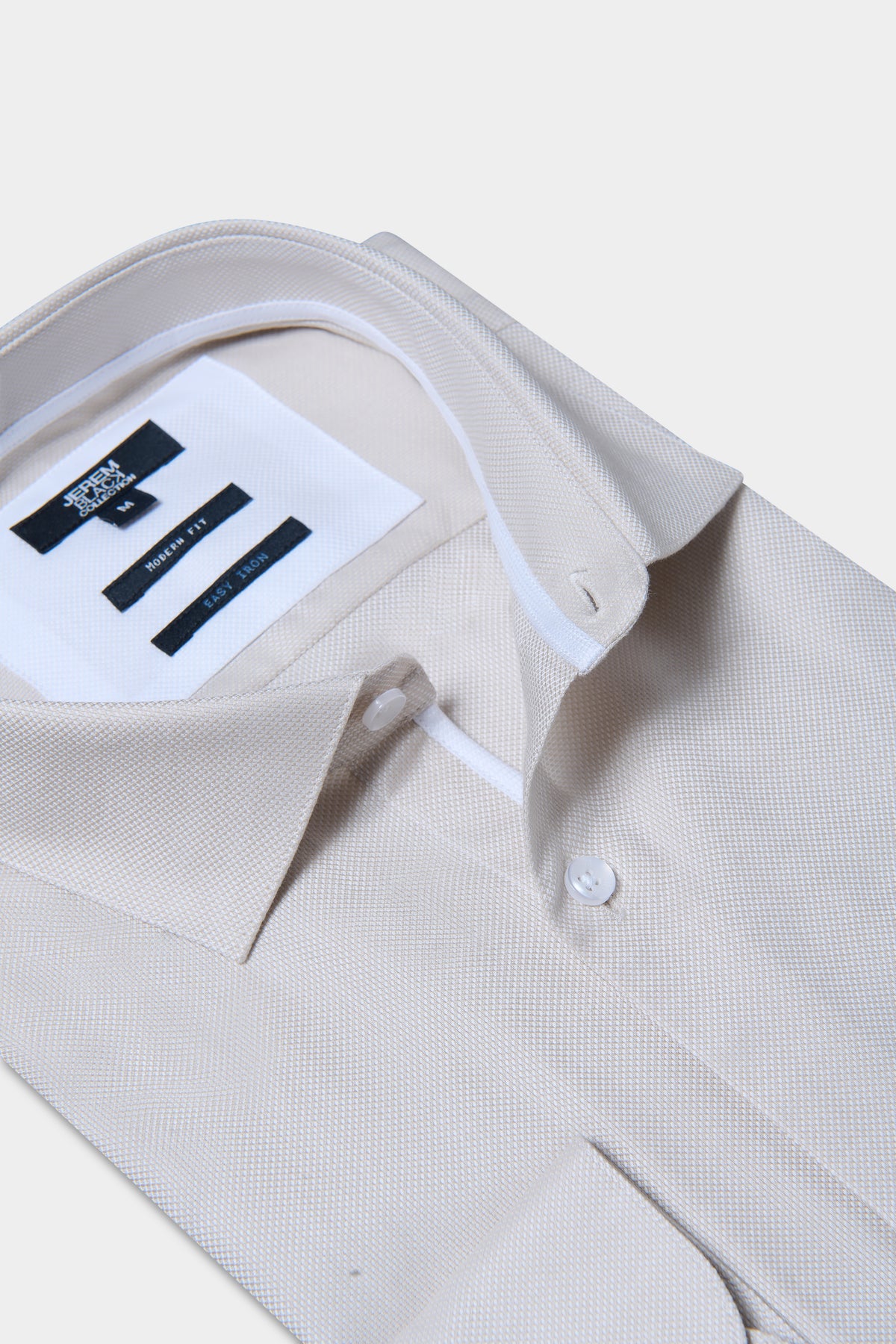 Chemise droite en coton texturé repassage facile