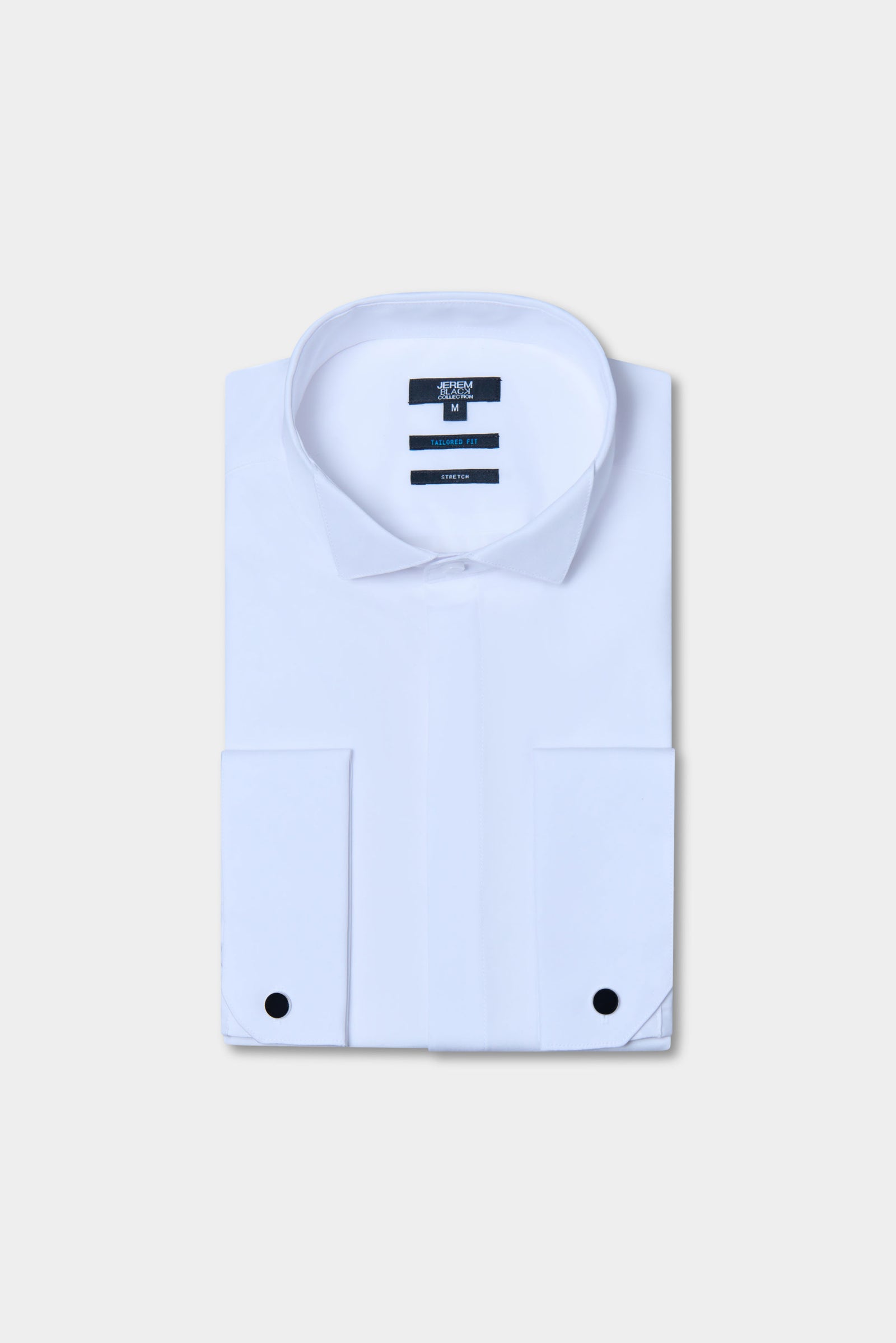 Chemise cérémonie en popeline de coton col cassé coupe ajustée Jerem, coupe ajustée