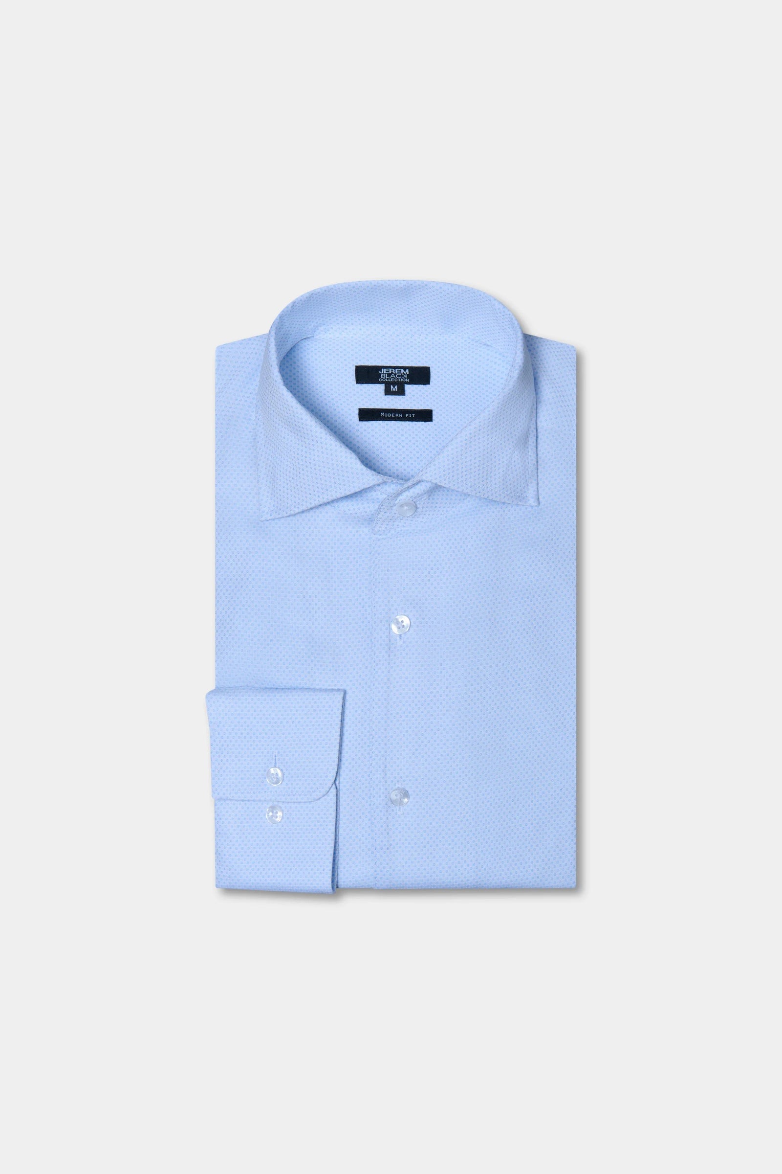 Chemise texturée en coton coupe droite Jerem, col classique, coupe droite