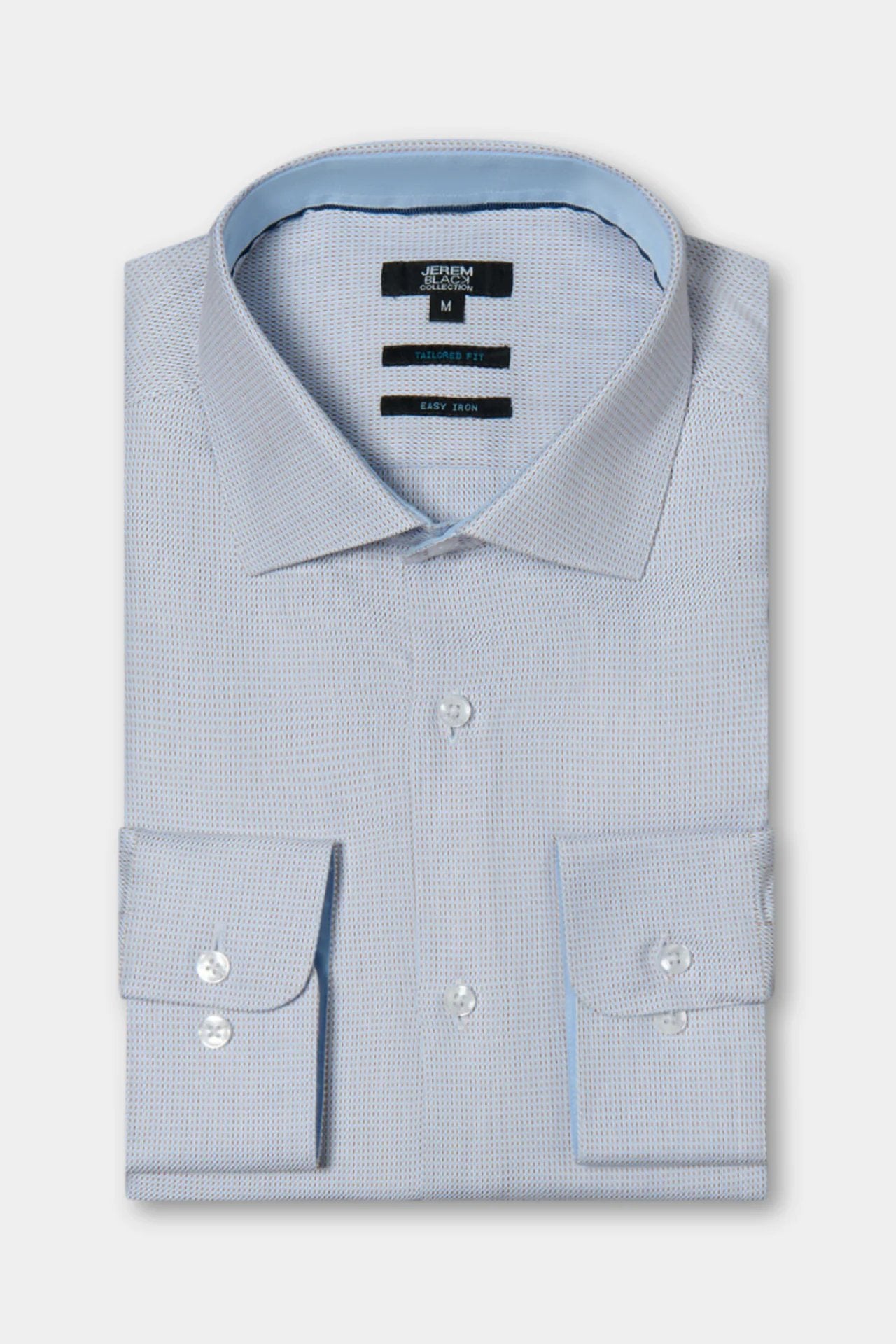 Chemise texturée en coton repassage facile coupe ajustée col semi-italien Jerem, col semi-italien, coupe ajustée, repassag...