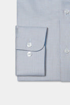 Coton repassage facile coupe ajustée col semi-italien — Chemise texturée Jerem, repassage facile, col semi-italien