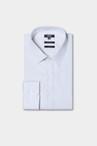 Straight-cut textured non-iron shirt, light blue — Jerem Paris