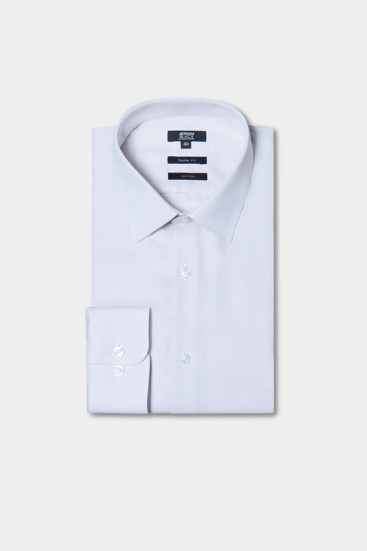 Straight-cut textured non-iron shirt, light blue — Jerem Paris