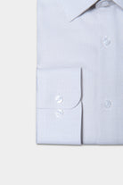 Straight-cut textured non-iron shirt, light blue — photo 3