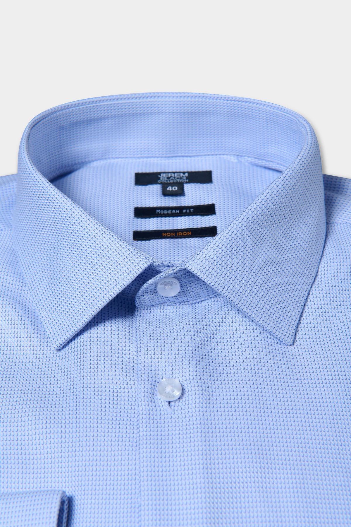 Chemise droite bleue sans repassage