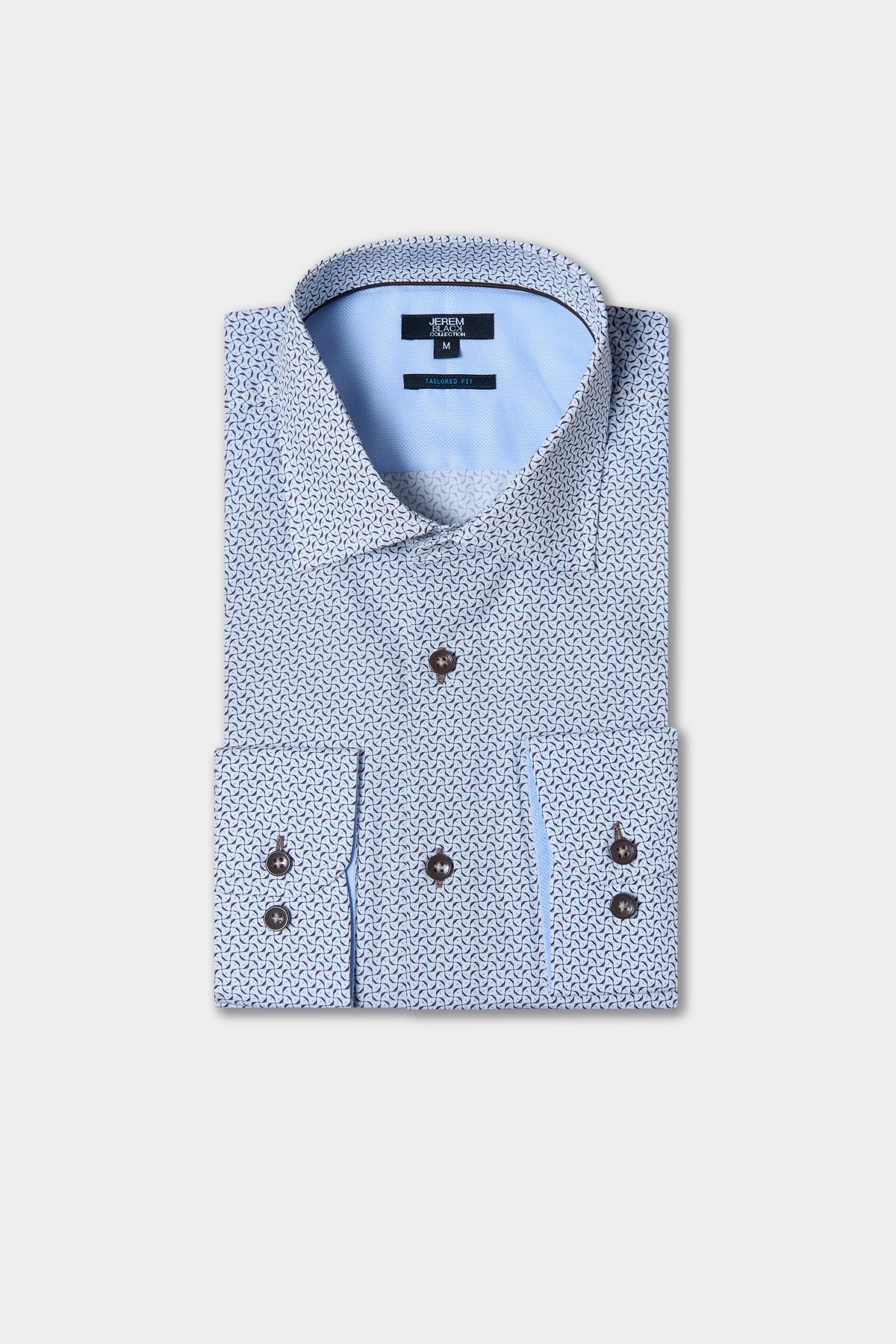 Chemise ajustée bleue en pur coton