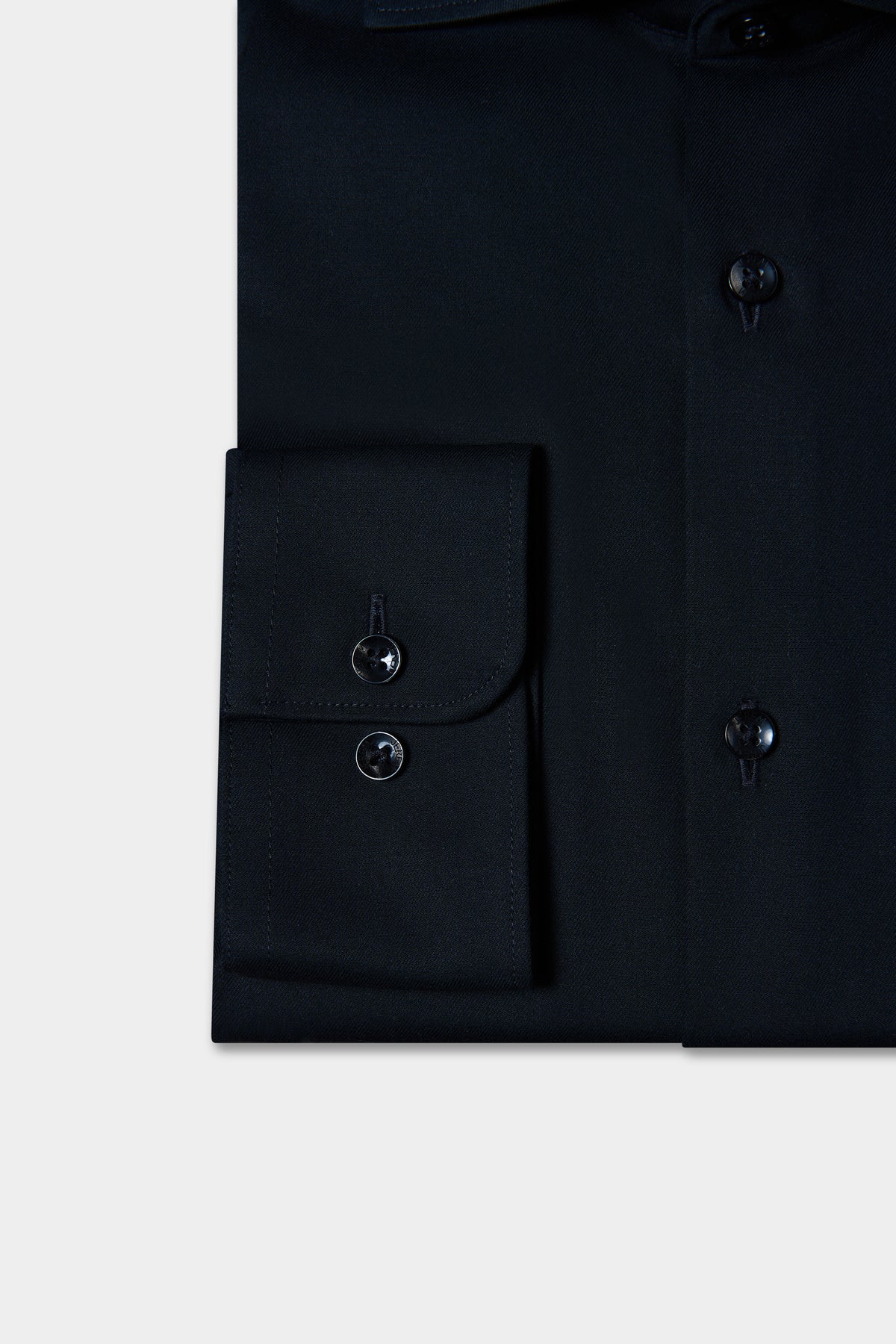 Chemise ajustée col italien en twill sans repassage