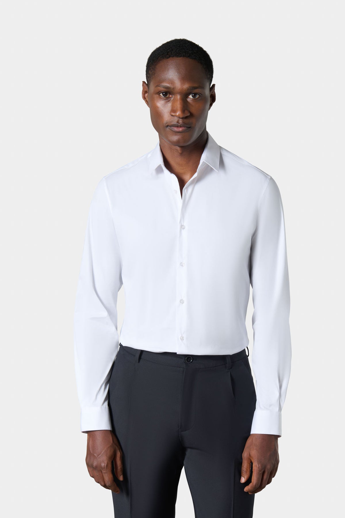 Chemise en popeline de coton stretch slim fit