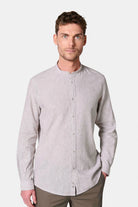 Chemise, lin coton col semi-italien coupe confortable Jerem, coupe confortable, col semi-italien