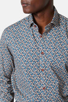 Chemise à imprimé fleuri col semi-italien Jerem Paris, vue de face