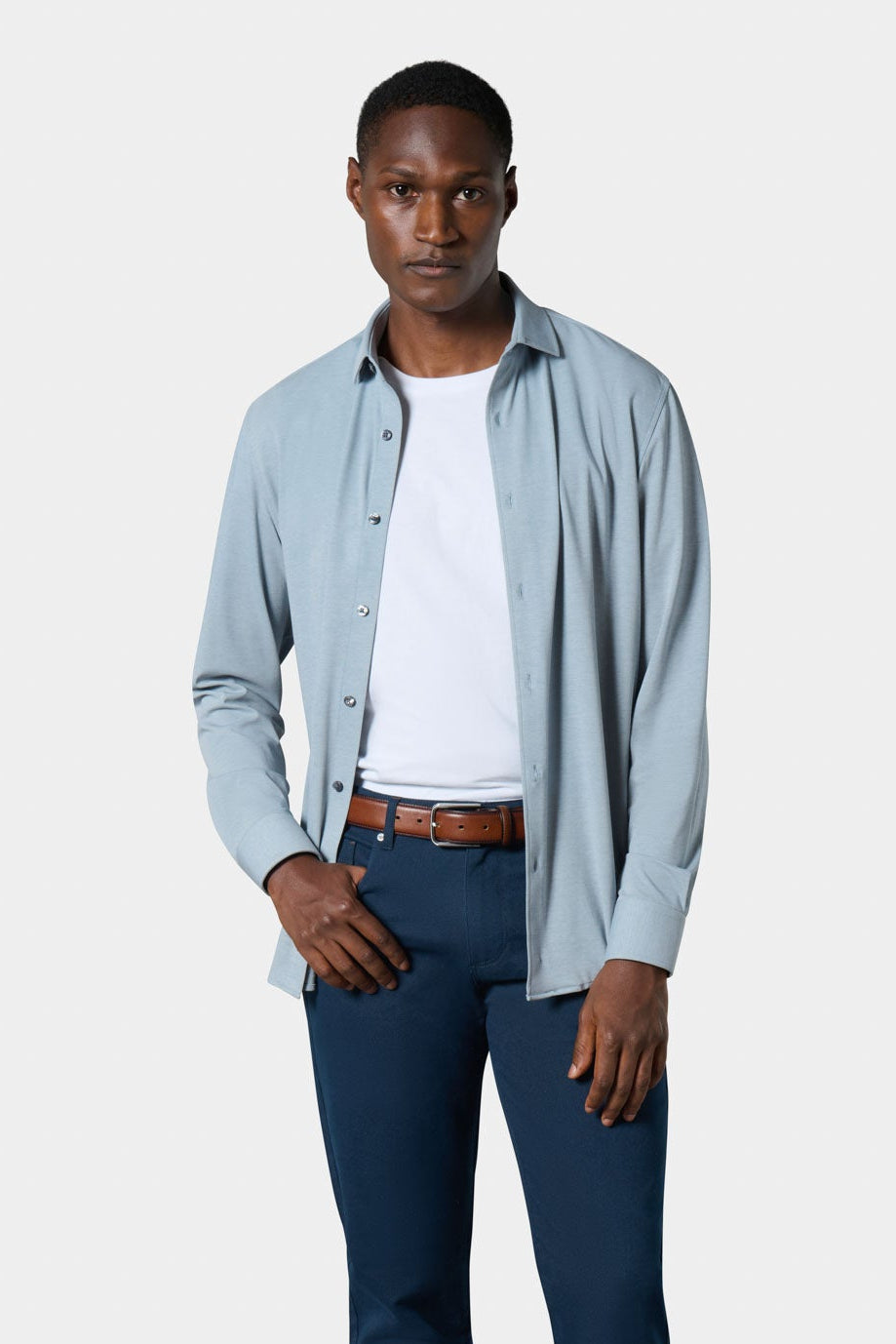 Camisa confort en algodón elástico