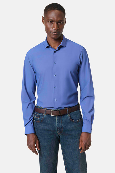 Camisa de lunares en tejido elástico antiarrugas slim fit — Jerem Paris