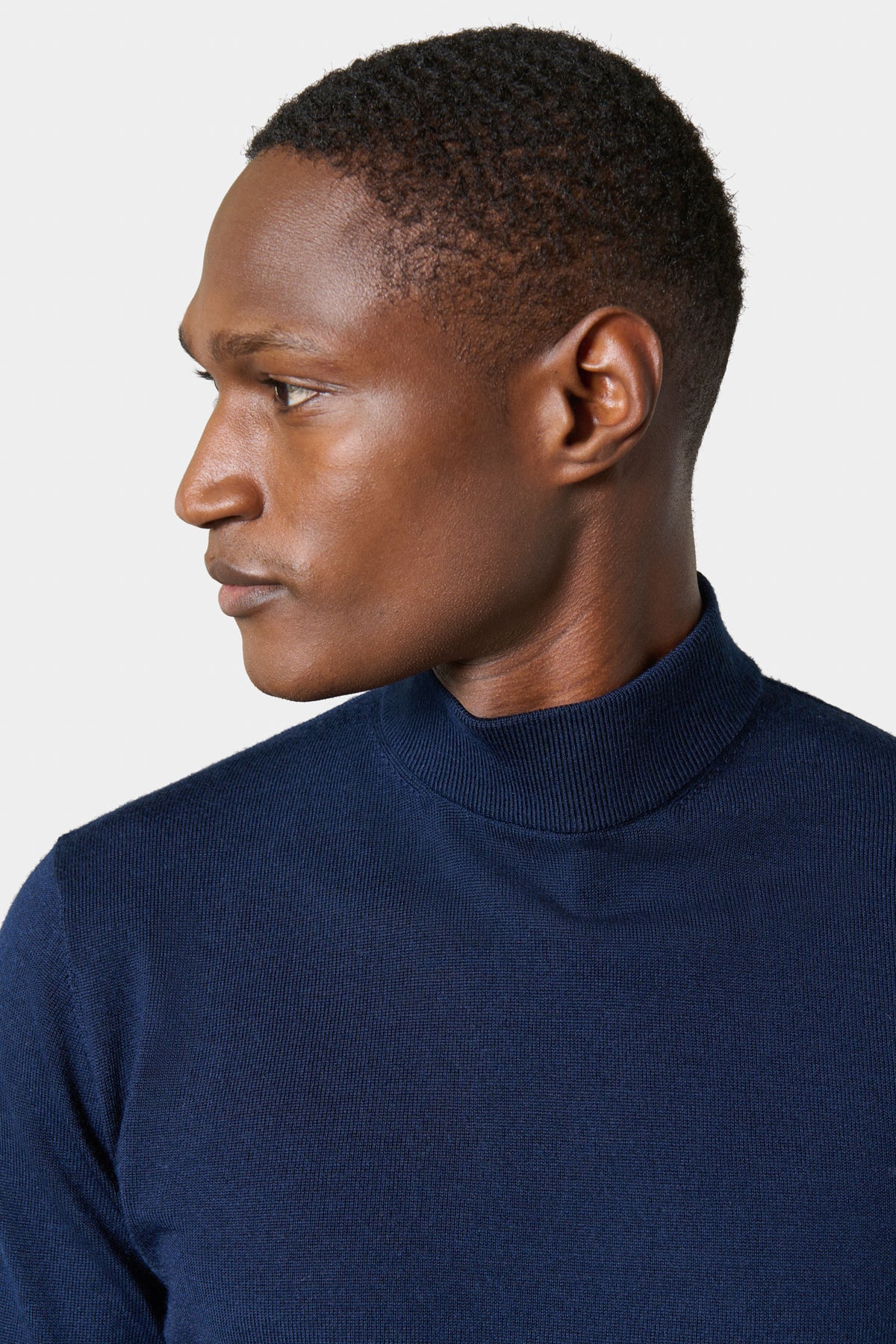 Funnel-neck jumper in merino wool