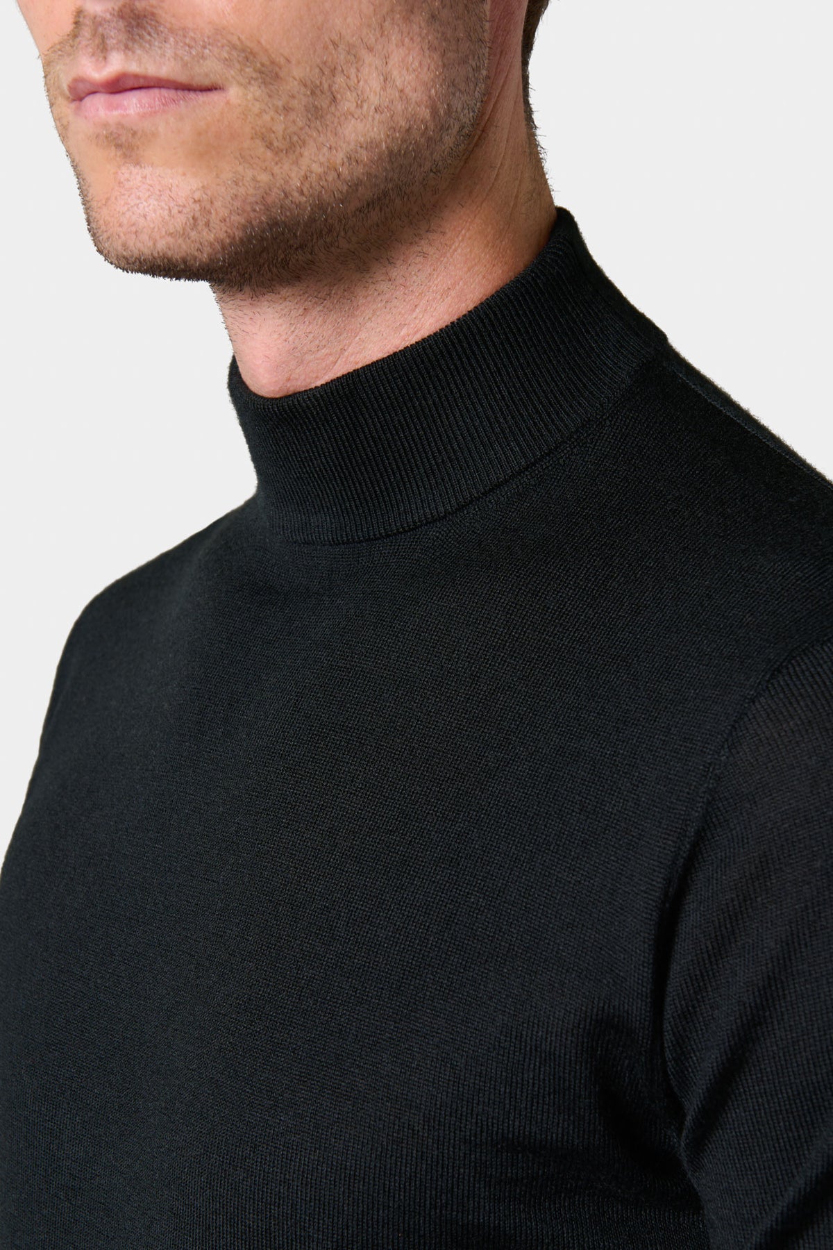 Funnel-neck jumper in merino wool
