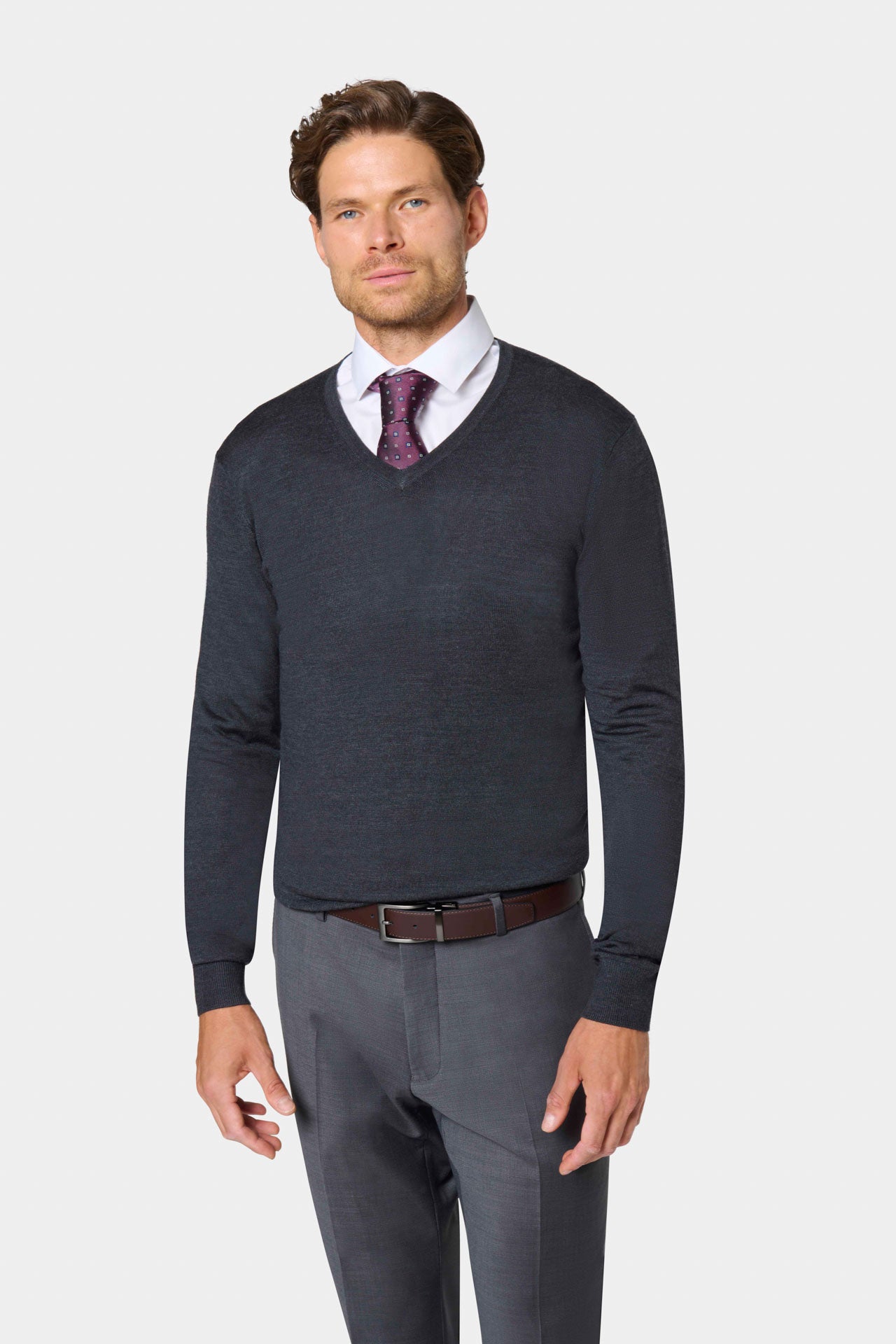 Pull Col V Maille jersey Paris — vue de dos