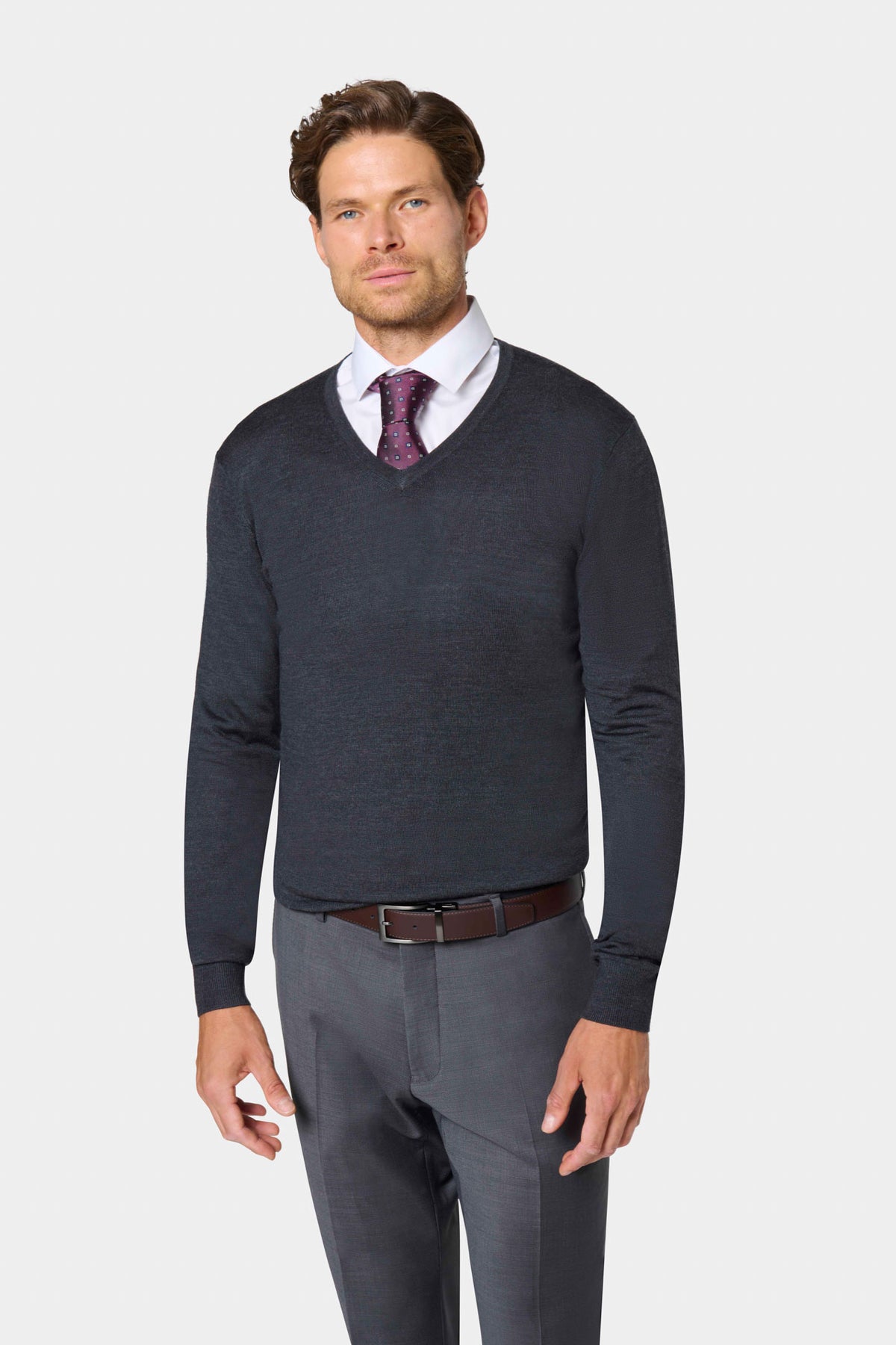 Pull Col V Maille jersey Paris — vue de dos
