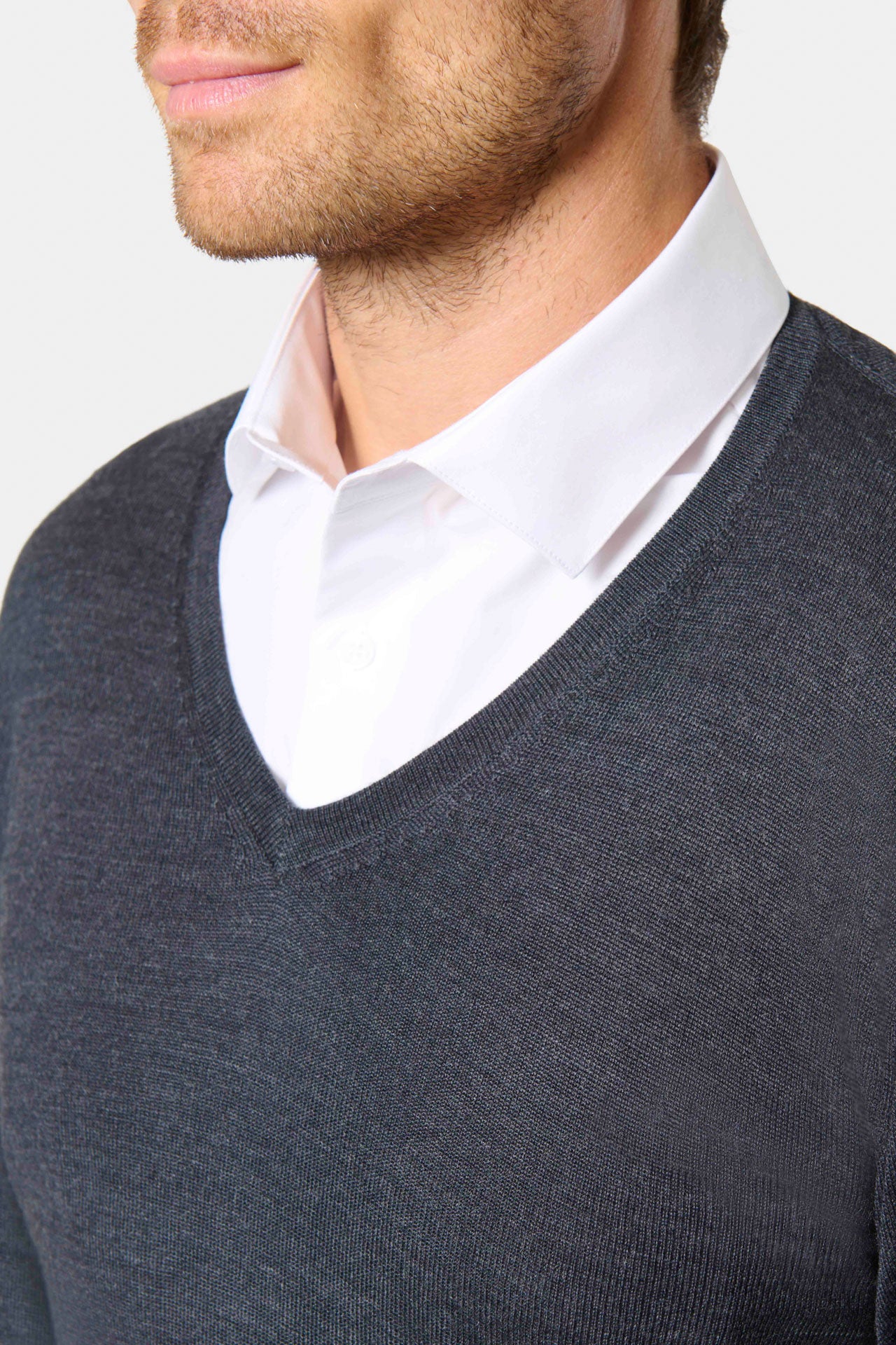 Pull Col V Maille jersey Paris — vue de détail