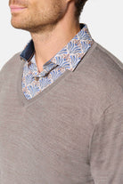 Pull Col V Maille jersey Paris — détail de la matière