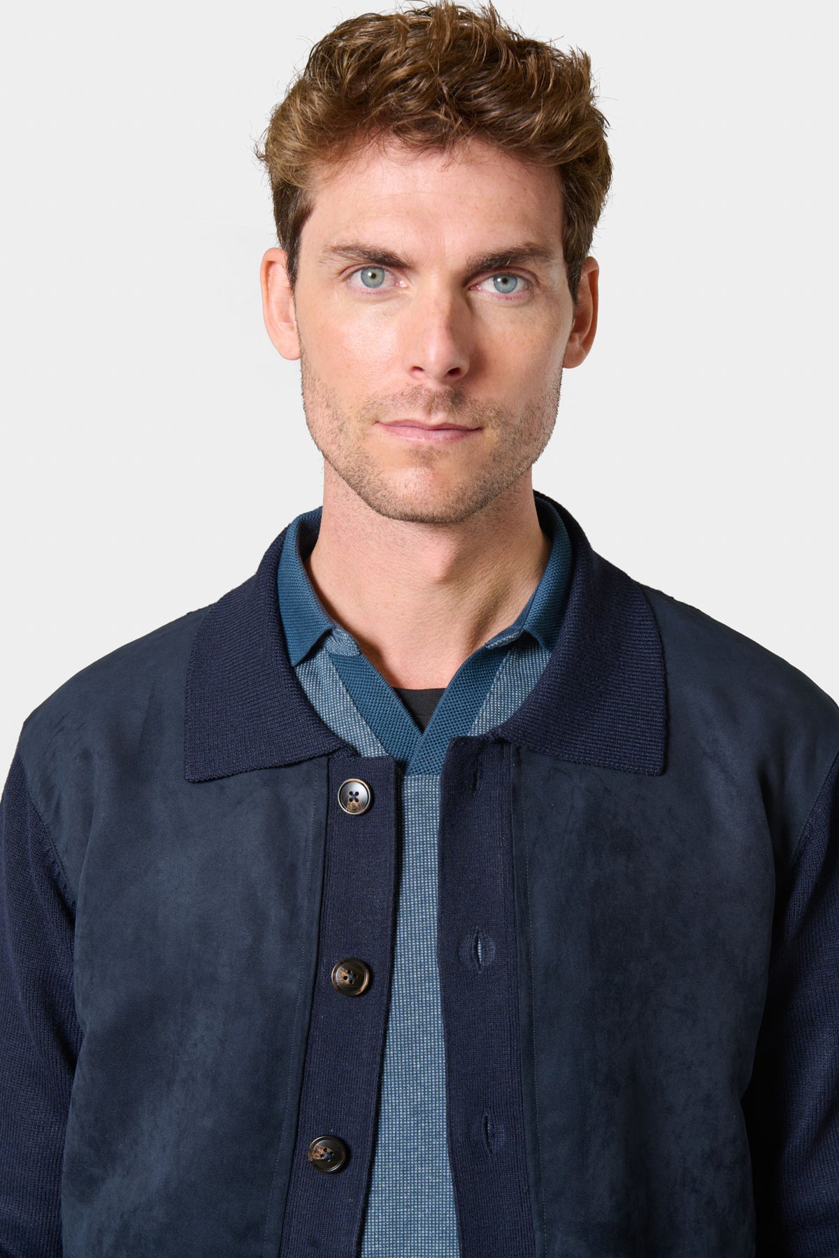 Gilet boutonné col chemise en maille jersey Jerem – vue 5